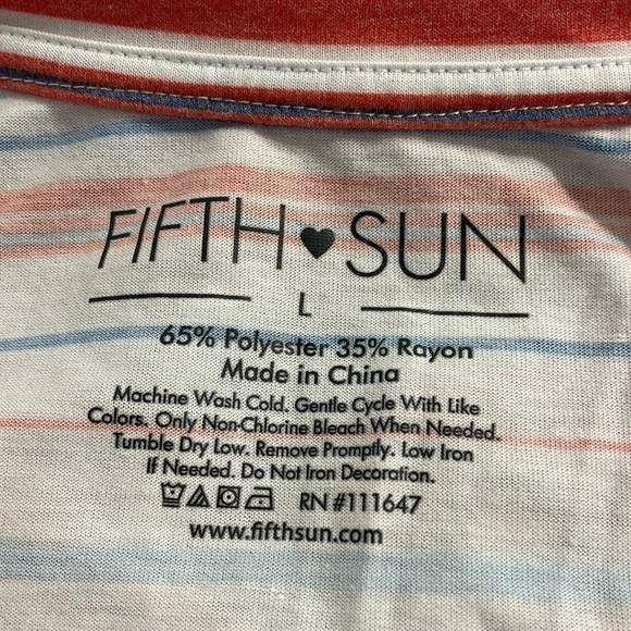 FIFTH Sun Stars and Stripes Patriotic Tee Red White Blue Americana size L - Picture 6 of 6